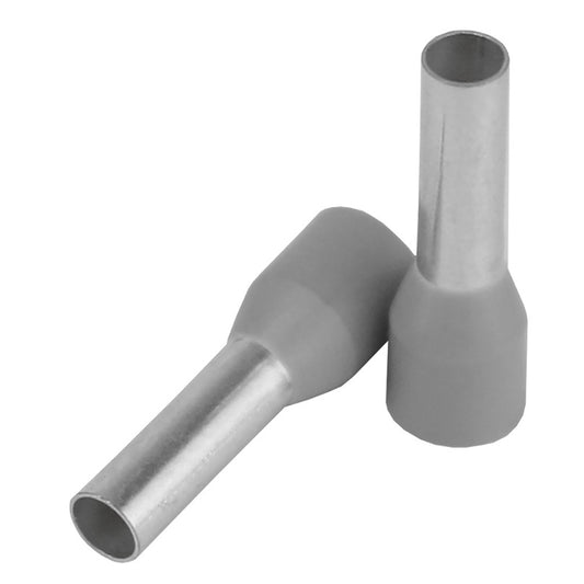 Pacer Grey 12 AWG Wire Ferrule - 10mm Length - 25 Pack (Pack of 8)
