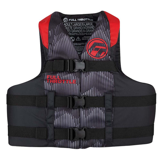 Full Throttle Adult Nylon Life Jacket - 2XL/4XL - Red/Black (Pack of 2)