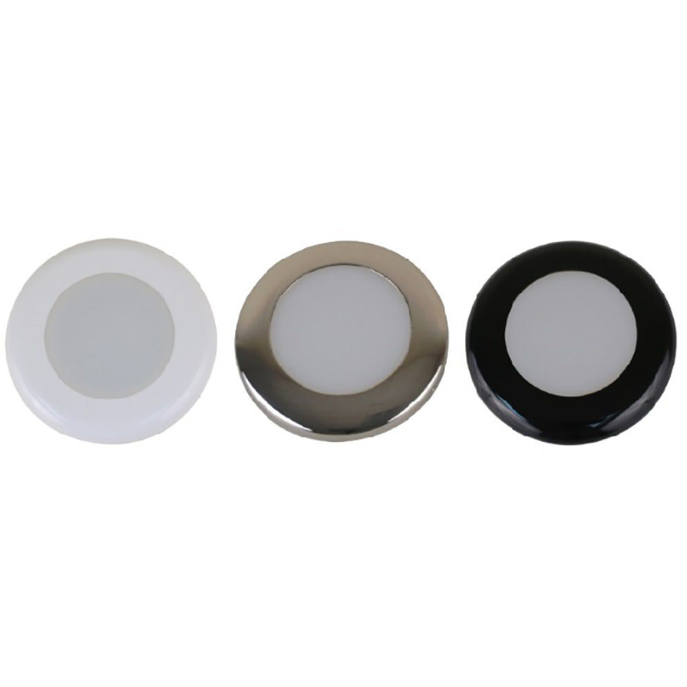 Scandvik A3C Downlight Kit - Cool White w/SS, White, & Black Trim Rings (Pack of 4)