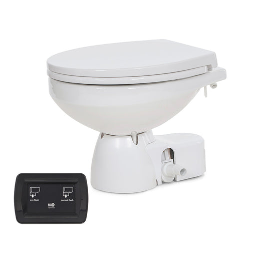Jabsco Quiet Flush E2 Raw Water Toilet Regular Bowl - 12V &ndash; Soft Close Lid