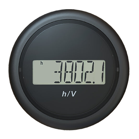 Veratron 52MM (2-1/16") ViewLine Hour Counter-Voltmeter - Black (Pack of 2)