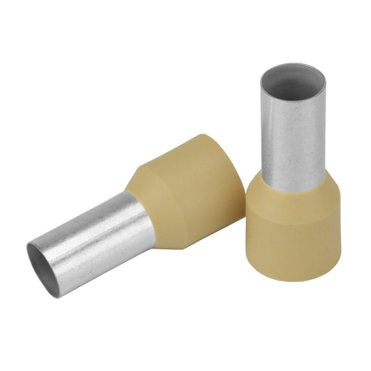 Pacer Beige 2 AWG Wire Ferrule - 16mm Length - 10 Pack (Pack of 6)