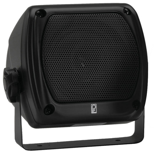 Poly-Planar MA-840 80 Watt Subcompact Box Speaker - Black (Pack of 2)