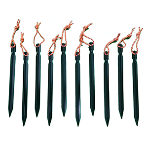 Aluminum Tent Stakes with Rope End - (10pcs)