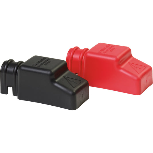 Blue Sea 4018 Square CableCap Insulators Pair Red/Black (Pack of 8)