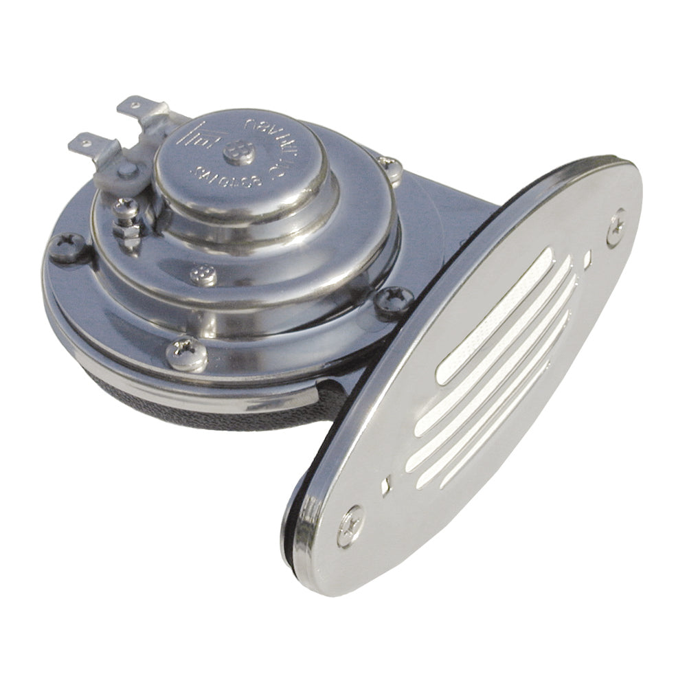 Schmitt Marine Mini Stainless Steel Single Drop-In Horn w/Stainless Steel Grill - 12V Low Pitch