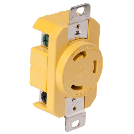Marinco 305CRR 30A Receptacle - Yellow - 125V (Pack of 2)