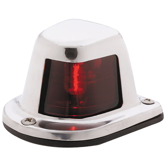 Attwood 1-Mile Deck Mount, Red Sidelight - 12V - Stainless Steel Housing (Pack of 2)