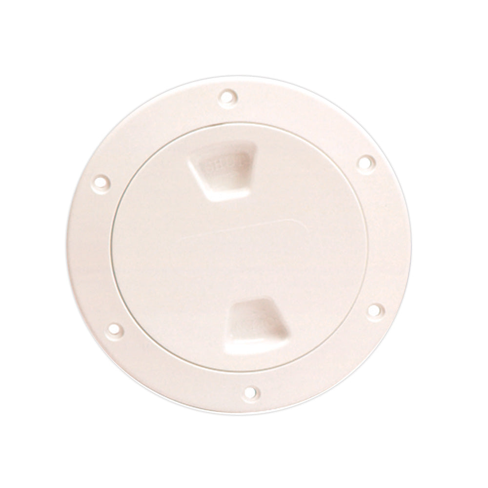 Beckson 4" Smooth Center Screw-Out Deck Plate - Beige (Pack of 4)