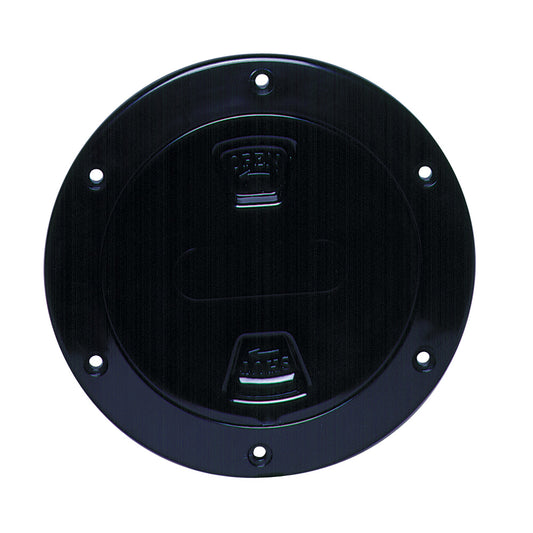 Beckson 4" Smooth Center Screw-Out Deck Plate - Black (Pack of 4)
