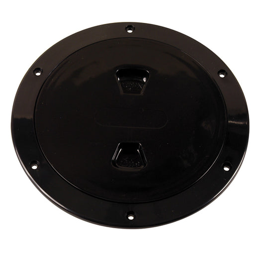 Beckson 6" Smooth Center Screw-Out Deck Plate - Black (Pack of 2)