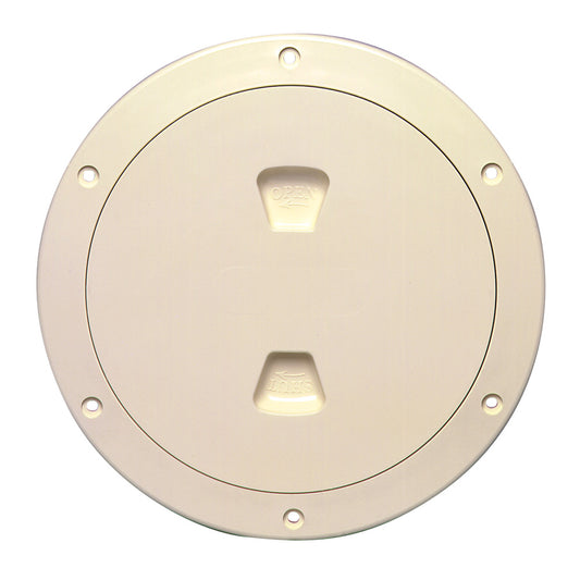 Beckson 6" Smooth Center Screw-Out Deck Plate - Beige (Pack of 4)