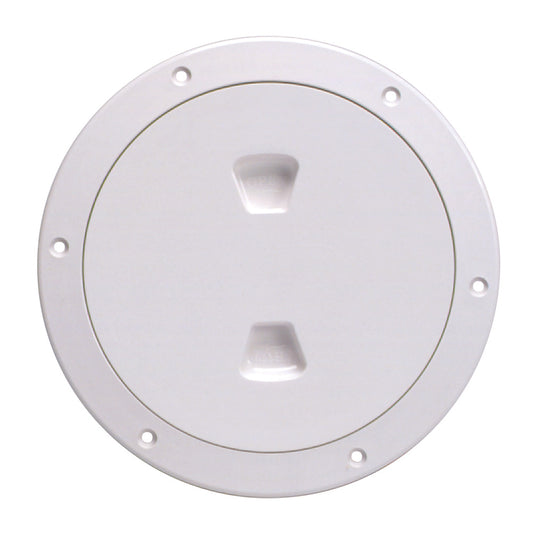 Beckson 6" Smooth Center Screw-Out Deck Plate - White (Pack of 2)