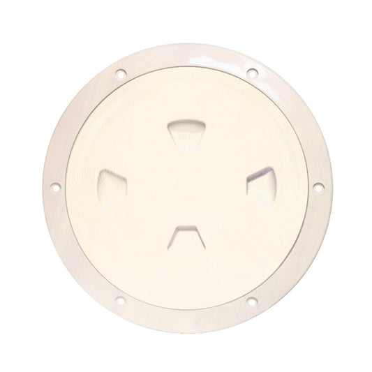 Beckson 8" Smooth Center Screw-Out Deck Plate - Beige (Pack of 2)
