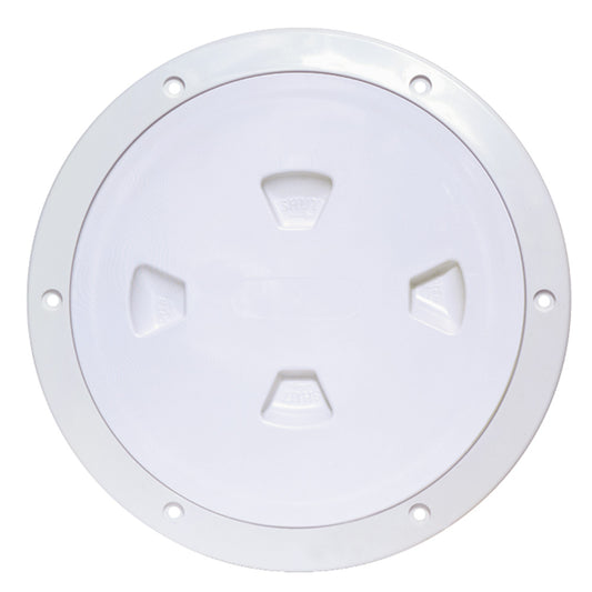 Beckson 8" Smooth Center Screw-Out Deck Plate - White (Pack of 2)