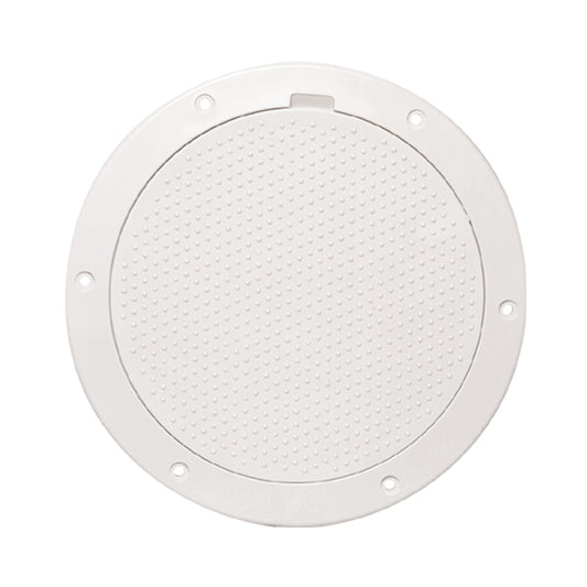Beckson 6" Non-Skid Pry-Out Deck Plate - White (Pack of 2)