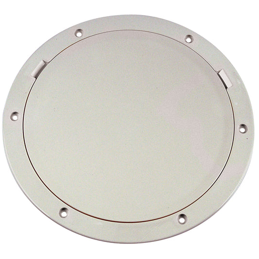 Beckson 8" Smooth Center Pry-Out Deck Plate - White (Pack of 2)