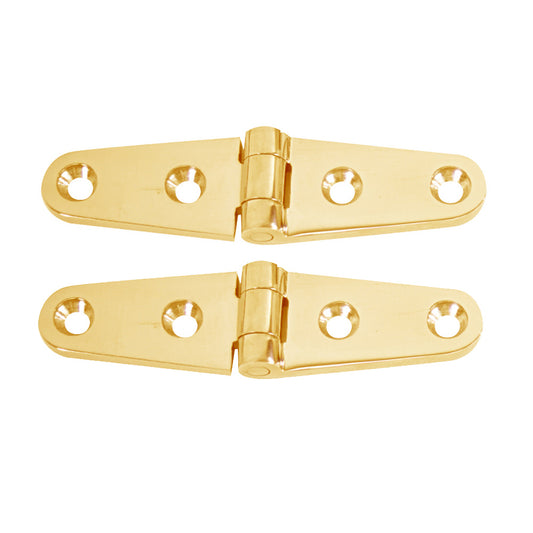 Whitecap Strap Hinge - Polished Brass - 4" x 1" - Pair (Pack of 6)