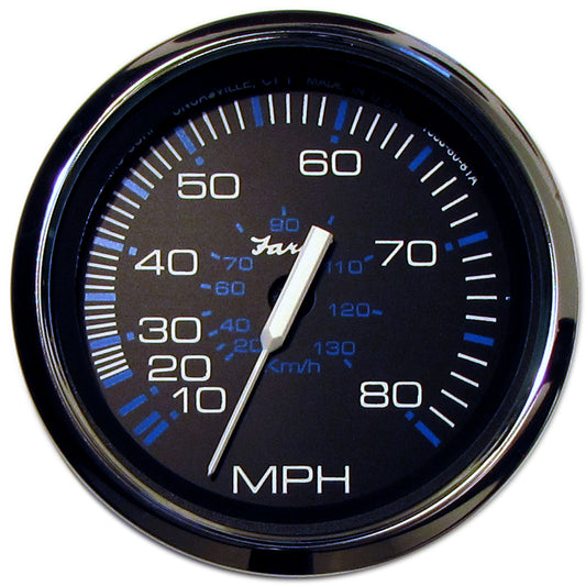 Faria Chesapeake Black 4" Speedometer - 80MPH (Pitot)