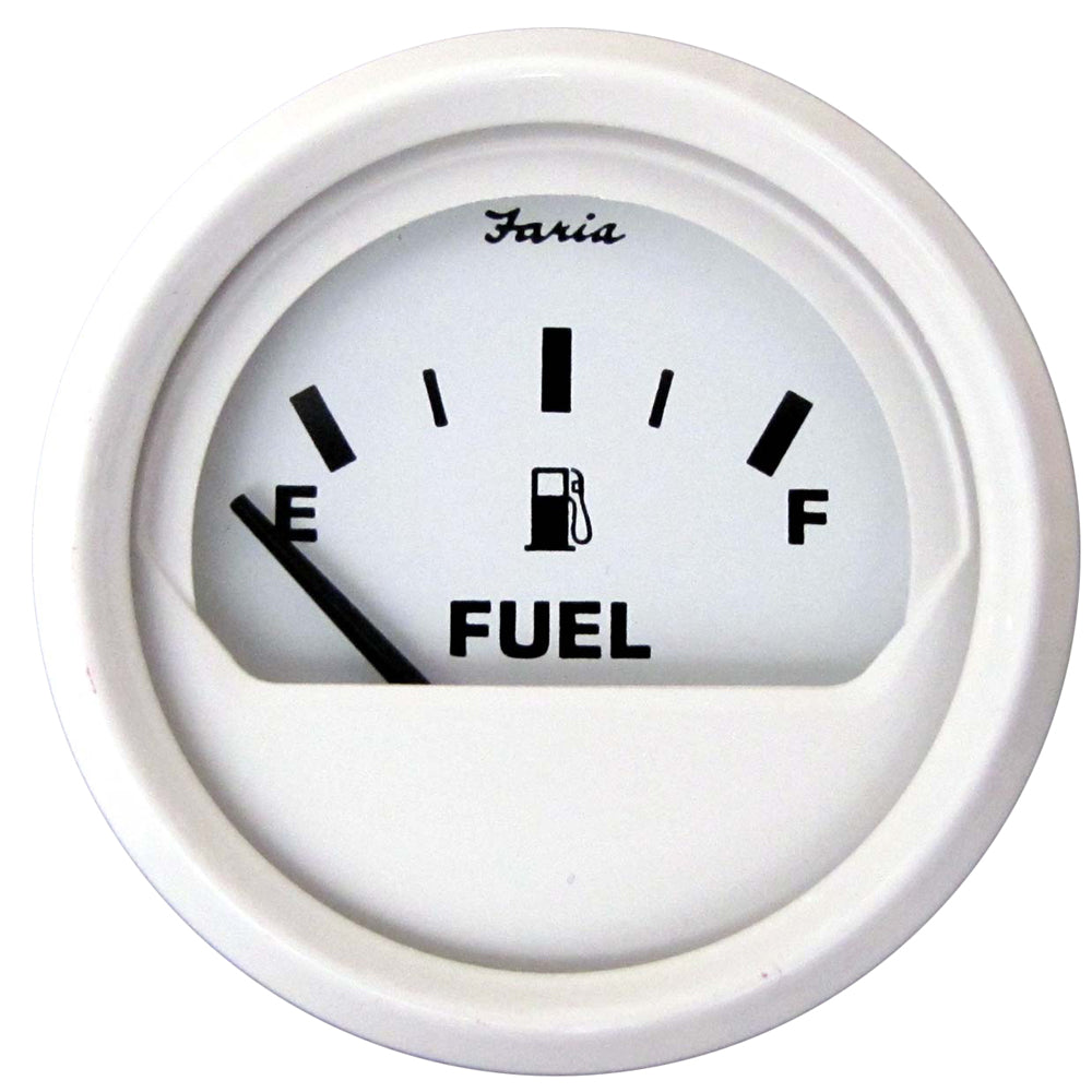 Faria Dress White 2" Fuel Level Gauge (E-1/2-F) (Pack of 2)
