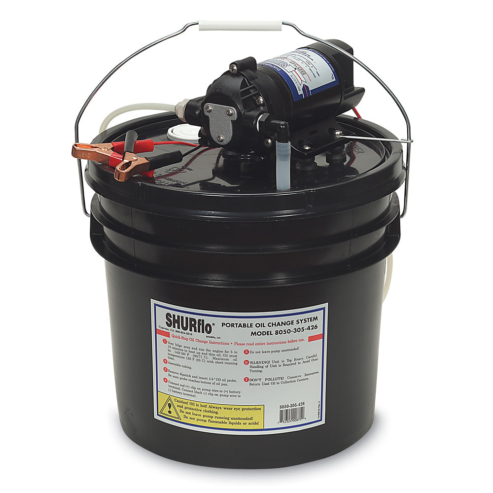Shurflo by Pentair Oil Change Pump w/3.5 Gallon Bucket - 12 VDC, 1.5 GPM
