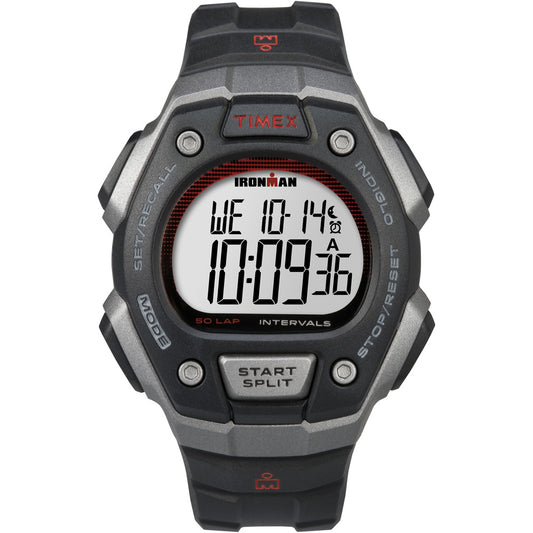 Timex Ironman Classic 50-Lap Full-Size Watch - Silver/Red