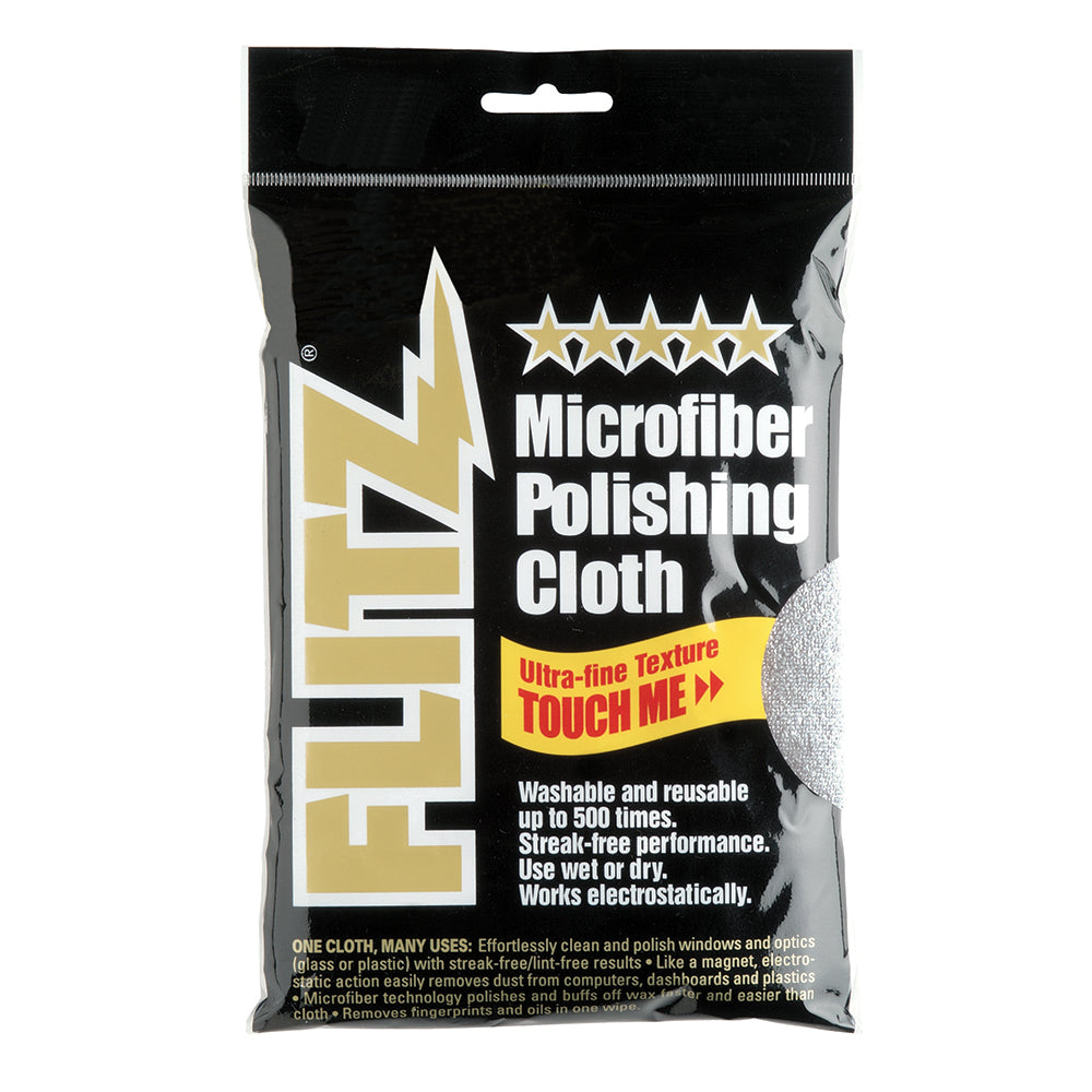 Flitz Microfiber Polishing Cloth - 16" x 16" - Single Bag (Pack of 8)