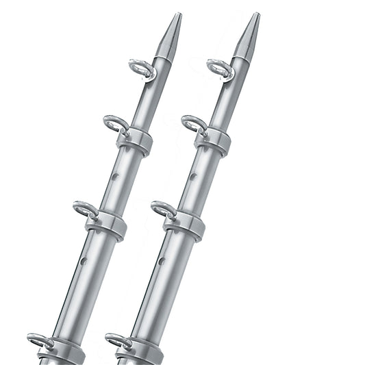 TACO 15' Silver/Silver Outrigger Poles - 1-1/8" Diameter