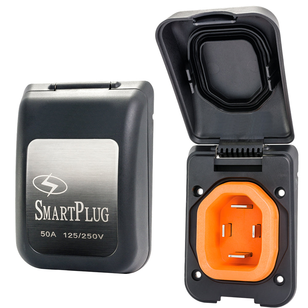 SmartPlug 50 AMP Male Non-Metallic Inlet Cover - Black