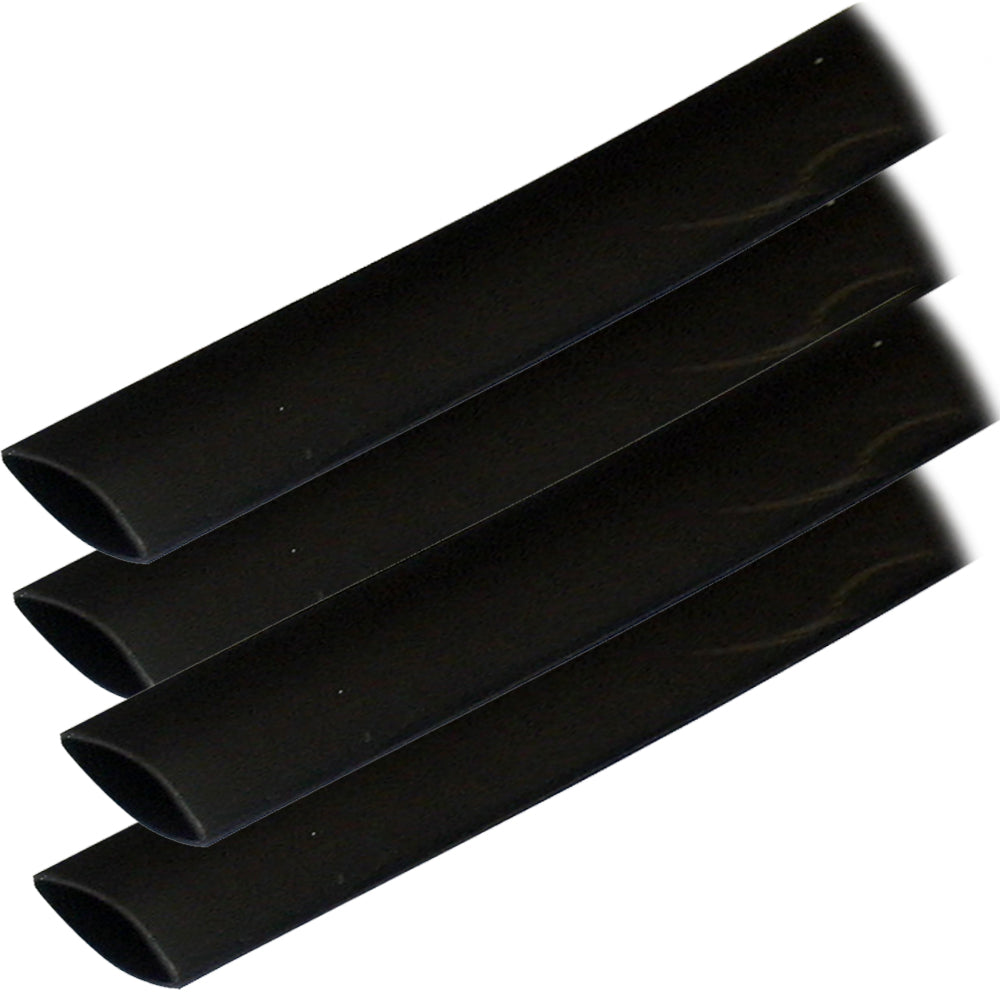 Ancor Adhesive Lined Heat Shrink Tubing (ALT) - 3/4" x 12" - 4-Pack - Black (Pack of 4)