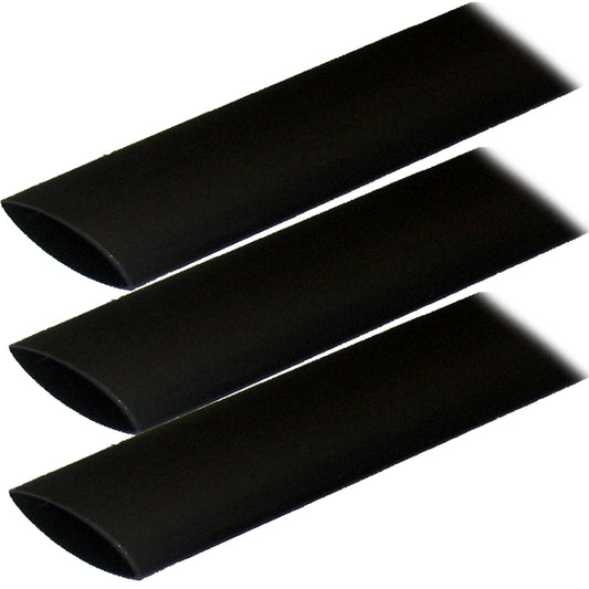 Ancor Adhesive Lined Heat Shrink Tubing (ALT) - 1" x 12" - 3-Pack - Black (Pack of 4)