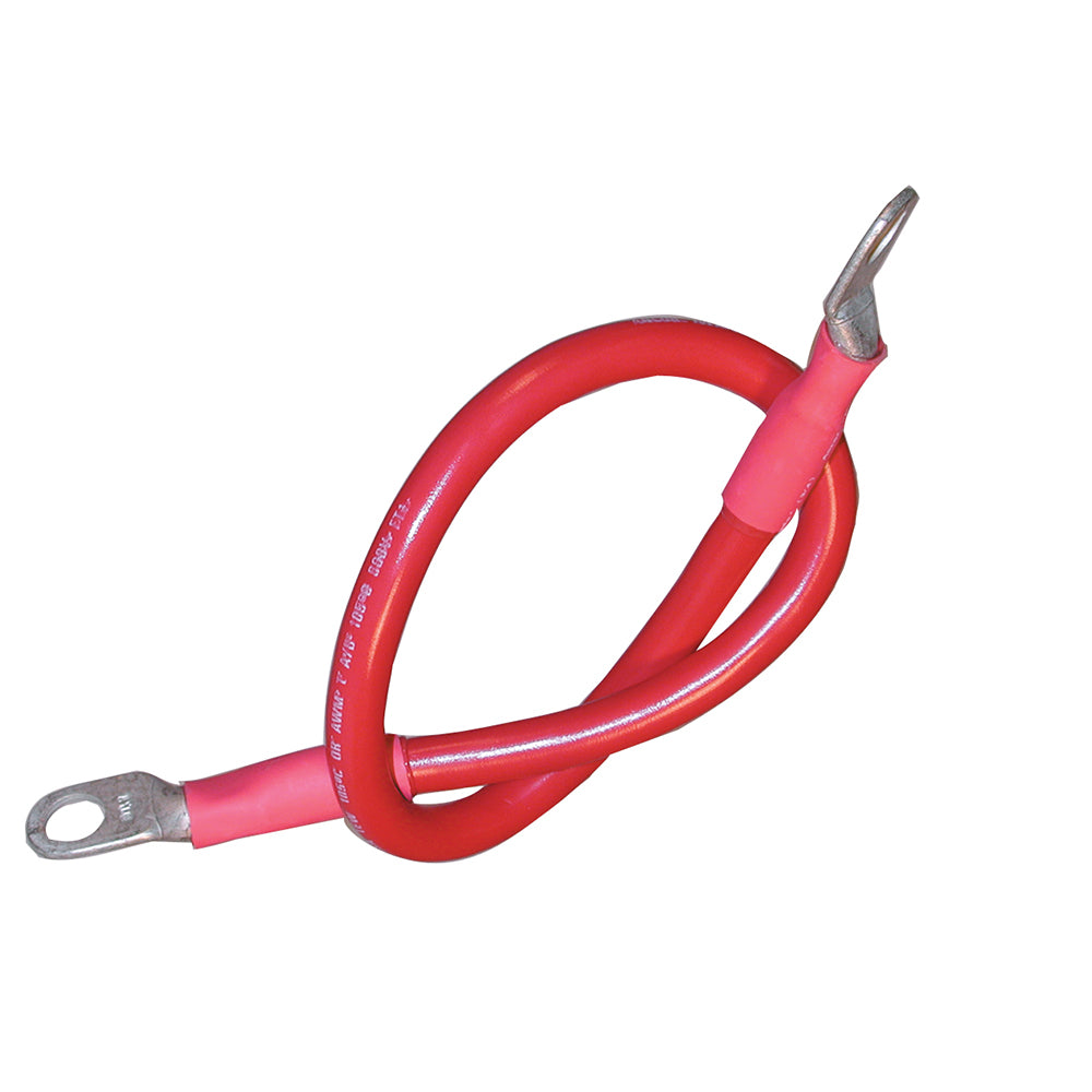 Ancor Battery Cable Assembly, 4 AWG (21mm&#178;) Wire, 3/8" (9.5mm) Stud, Red - 18" (45.7cm) (Pack of 4)