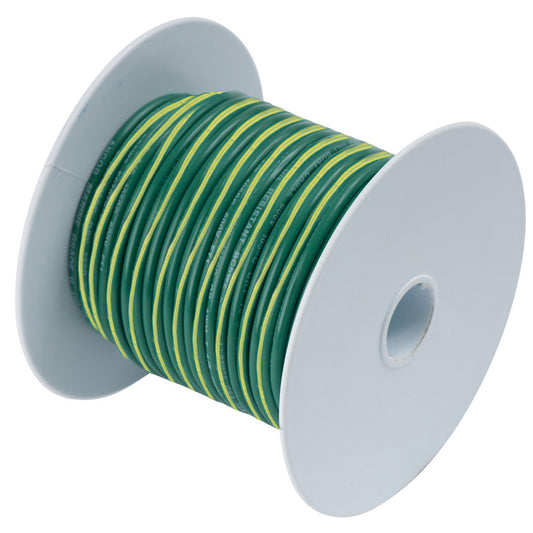 Ancor Green w/Yellow Stripe 10 AWG Tinned Copper Wire - 25' (Pack of 4)
