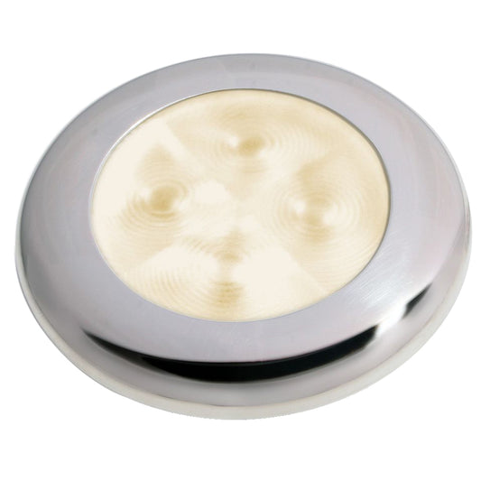 Hella Marine Slim Line LED 'Enhanced Brightness' Round Courtesy Lamp - Warm White LED - Stainless Steel Bezel - 12V (Pack of 2)