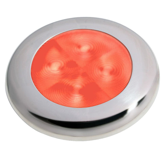 Hella Marine Slim Line LED 'Enhanced Brightness' Round Courtesy Lamp - Red LED - Stainless Steel Bezel - 12V (Pack of 2)