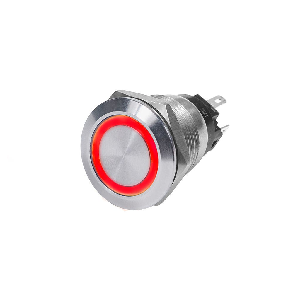 Blue Sea 4162 SS Push Button Switch - Off-On - Red - 10A (Pack of 4)