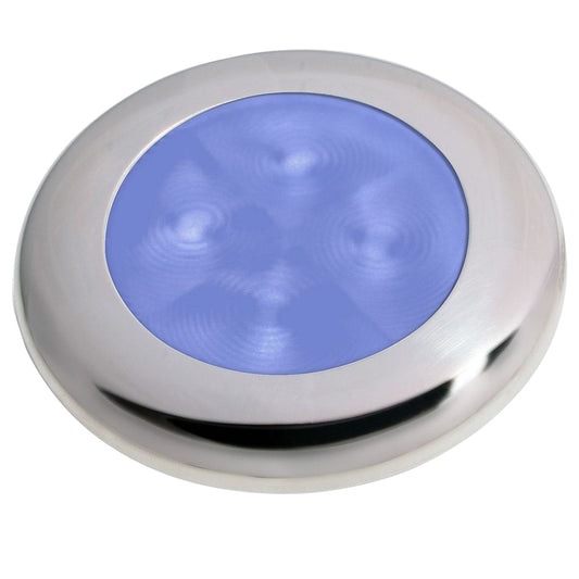 Hella Marine Polished Stainless Steel Rim LED Courtesy Lamp - Blue (Pack of 2)