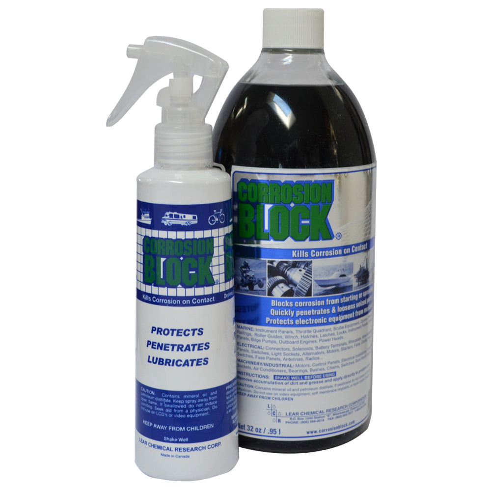 Corrosion Block 32oz Bottle w/Pump - Non-Hazmat, Non-Flammable & Non-Toxic (Pack of 2)