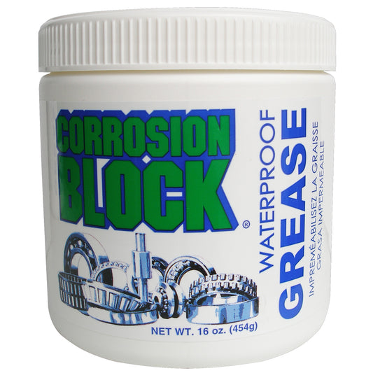 Corrosion Block High Performance Waterproof Grease - 16oz Tub - Non-Hazmat, Non-Flammable & Non-Toxic (Pack of 4)
