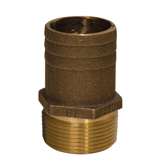 GROCO 1/2" NPT x 3/4" Bronze Full Flow Pipe to Hose Straight Fitting (Pack of 6)