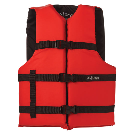 Onyx Nylon General Purpose Life Jacket - Adult Universal - Red (Pack of 4)