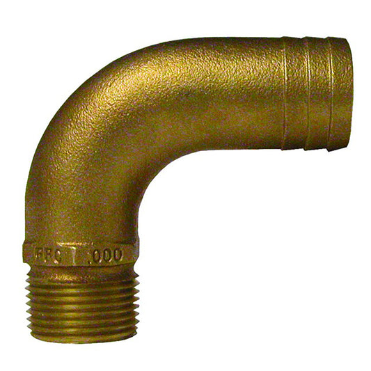 GROCO 1/2" NPT x 3/4" ID Bronze Full Flow 90° Elbow Pipe to Hose Fitting (Pack of 6)
