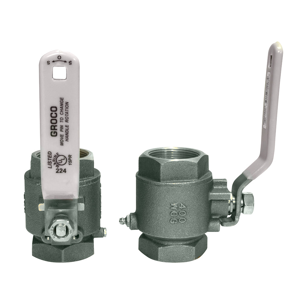 GROCO 3/4" NPT Stainless Steel In-Line Ball Valve