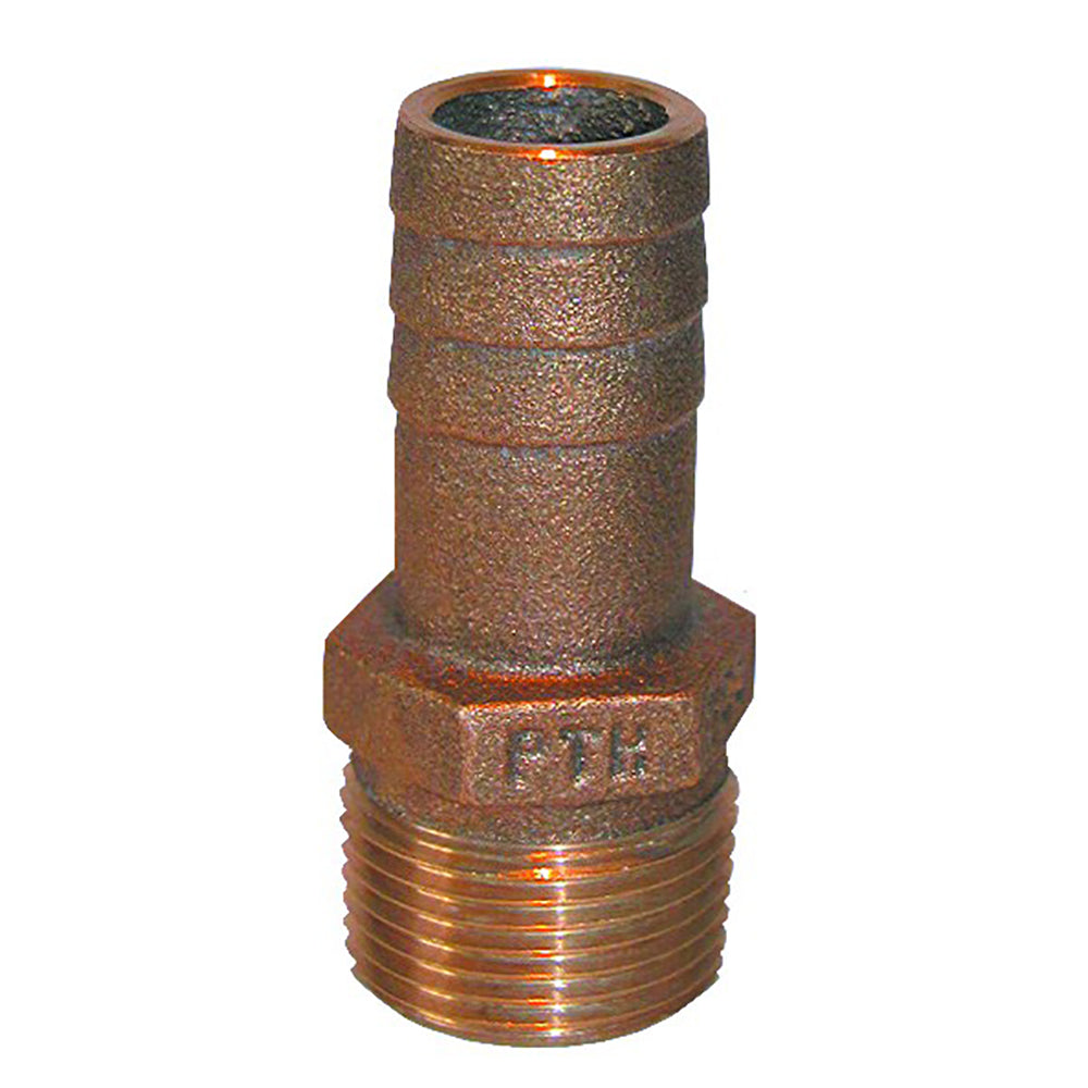 GROCO 1-1/4" NPT x 1-1/8" ID Bronze Pipe to Hose Straight Fitting (Pack of 4)