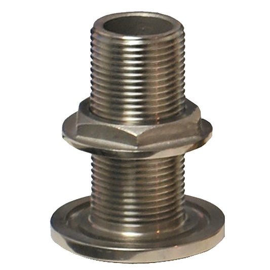 GROCO 3/4" NPS NPT Combo Stainless Steel Thru-Hull Fitting w/Nut (Pack of 4)