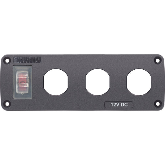 Blue Sea 4367 Water Resistant USB Accessory Panel - 15A Circuit Breaker, 3x Blank Apertures (Pack of 2)