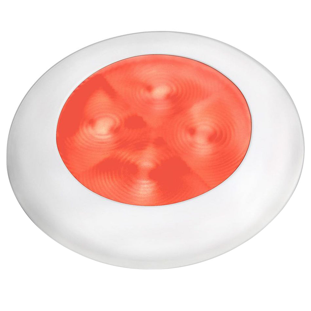 Hella Marine Red LED Round Courtesy Lamp - White Bezel - 24V (Pack of 4)