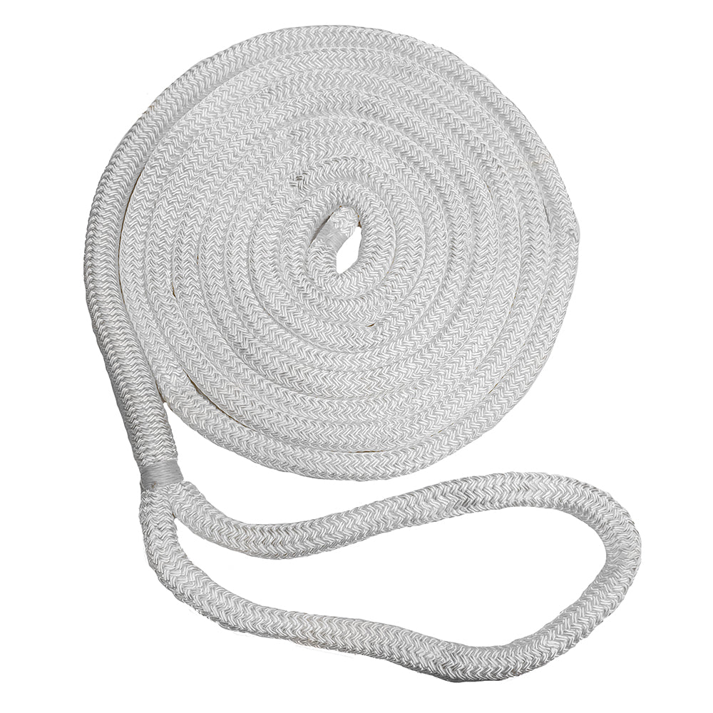 New England Ropes 3/8" Double Braid Dock Line - White - 15' (Pack of 2)