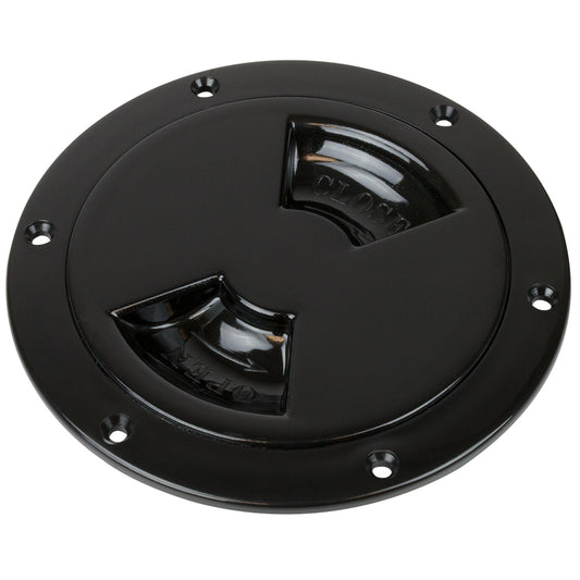 Sea-Dog Quarter-Turn Smooth Deck Plate w/Internal Collar - Black - 5" (Pack of 6)