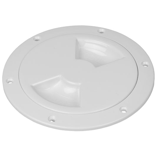 Sea-Dog Quarter-Turn Smooth Deck Plate w/Internal Collar - White - 6" (Pack of 4)
